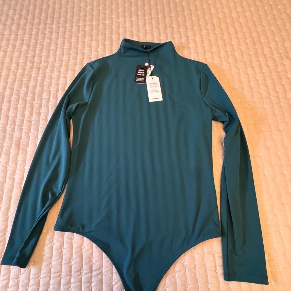 Express Teal High Neck Bodysuit